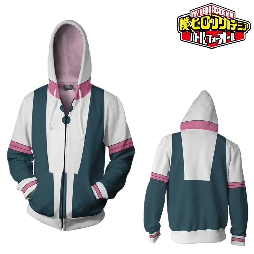 My Hero Academia Boku no Hero Academia 3D printing Hoodie zipper Sweatshirt Jackets Coat Cosplay Costumes Anime School Uniforms