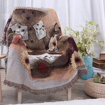 

Bohemian Knitted Blanket Cotton Jacquard Sofa TV Thread Blanket Bed/Plane Travel Plaids Rectangular Decor Tapestry