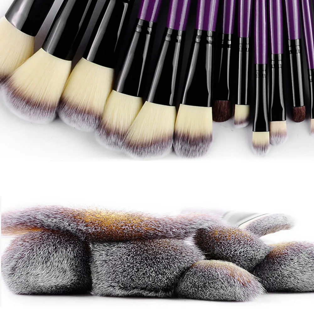 New Professional 24pcs Makeup Brush Set Make-up Toiletry Kit Wool Brand Make Up Brush Set Beauty Tools + Leather Case maquiagem (14)
