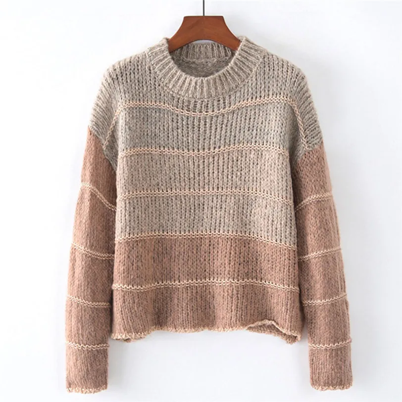 fashion stripe pullover women 2018 casual women's sweater knitted pulover feminino manga longa inverno dropshipping #F#40OT5 (5)