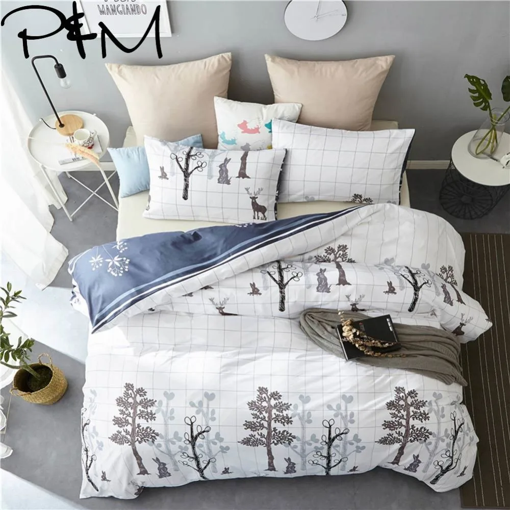 

Papa&Mima forest print bedding set Duvet Cover Pillowcase Sets (no Sheet) Bedclothes set Drop Shipping bedlinens