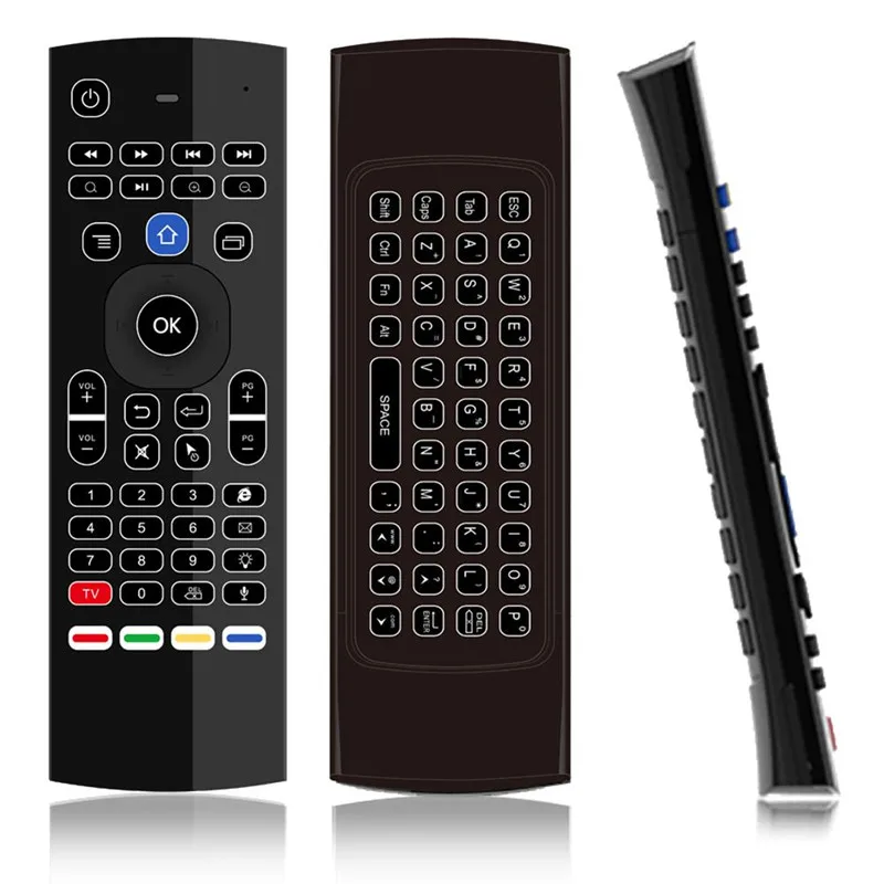 T3MC Voice Remote Control Fly Air Mouse T3 MX3 2 4G мини беспроводная клавиатура 7 цветов с подсветкой