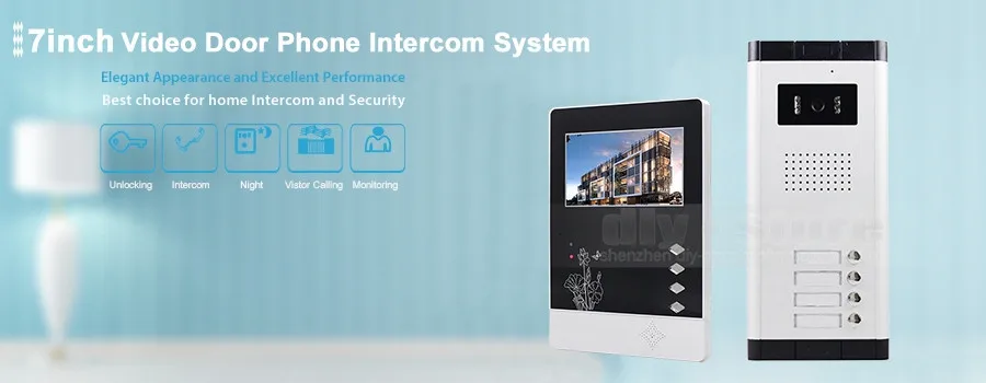 Diysecur качество 4." 4-проводной Квартира видео-телефон двери аудио и видео домофон Системы ИК Камера для 4 семей