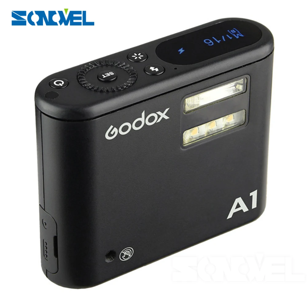 Pro Godox A1 флэш-память для смартфона с 2,4G Беспроводной Системы ttl Bluetooth триггер с Батарея для iPhone 7 6 S Plus ios