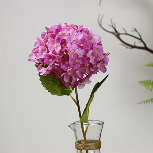 

1 Bouquet Faux Artificial Silk Flower Hydrangea Leaves Wedding Party Decor Craft