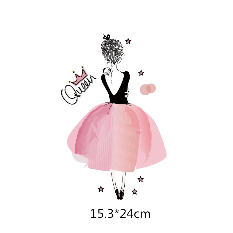 

Ballet Girl Printing Pattern DIY Clothing Ironing Stickers Iron-on Transfer Patches Easy Print By Household Irons