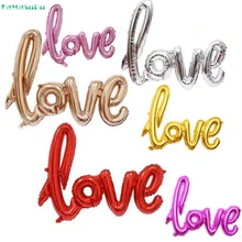 Ligatures LOVE Letter Foil Balloon Anniversary Wedding Valentines Party Decoration Balloon Red Champagne