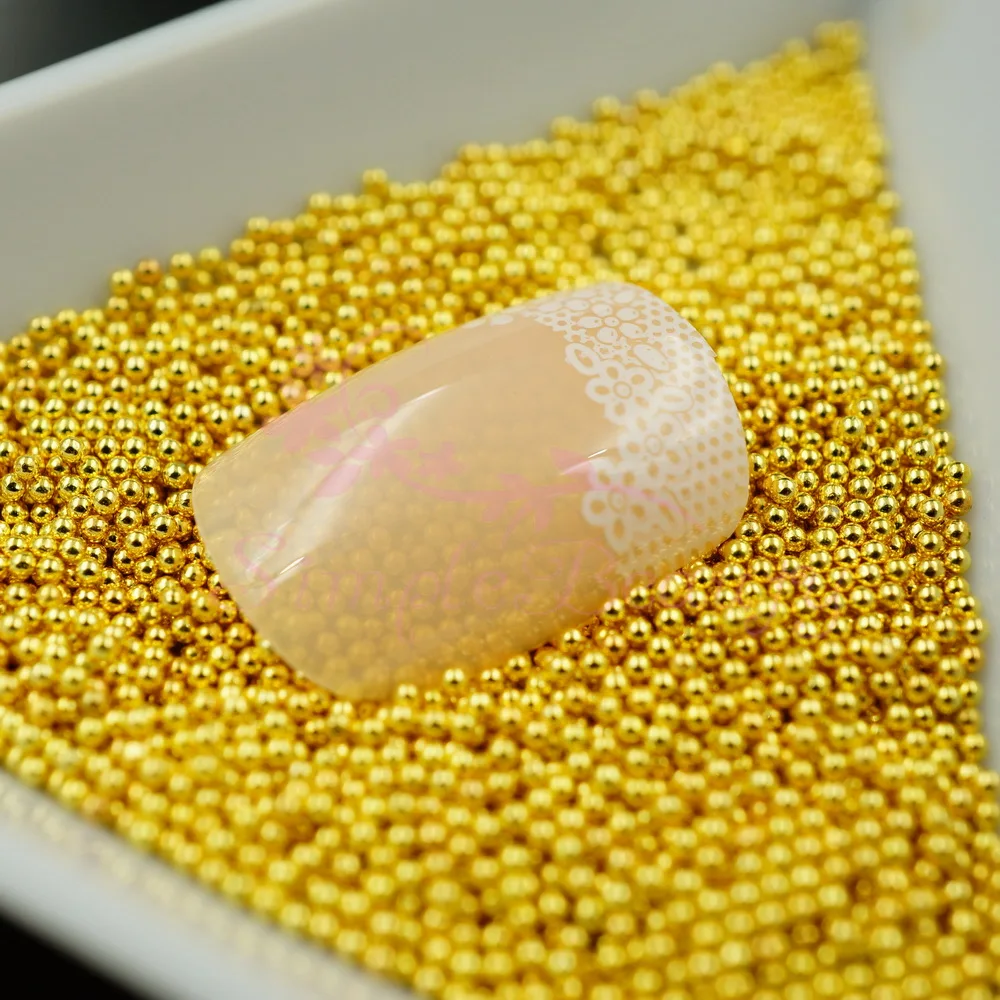 

1 Pack 50g 0.8MM Tiny Steel Metal Ball Bead 3D Design Salon Acrylic Nail Art Manicure Decorations DIY Decor Golden Silver Choice