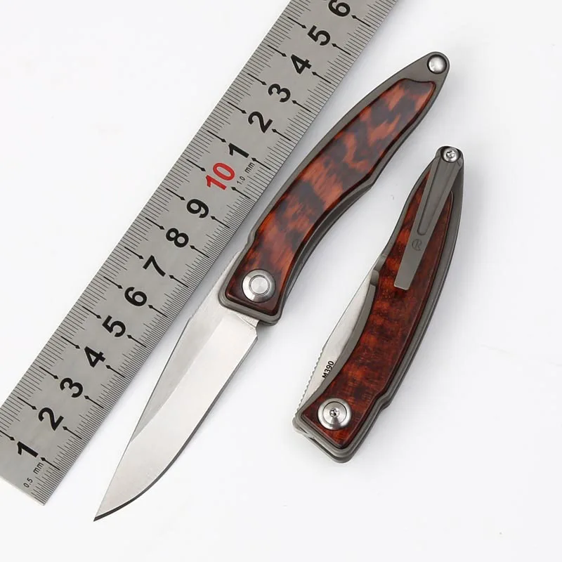 

MIKER small sand M390 powder steel folding knife titanium alloy handle outdoor equipment tactical camp hunting knife EDC tool