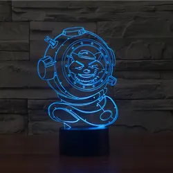 СВЕТОДИОДНЫЙ 3D мультфильм литье настольные лампы 7 цветов изменить USB ночной сон светлый праздник подарки для детей волк светильник