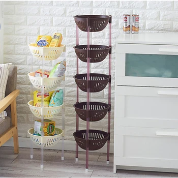 

050 Multipurpose Shelf Kitchen Storage Rack Shelf Multi-layer Refrigerator Side Shelf Kitchen rounded vegetable basket