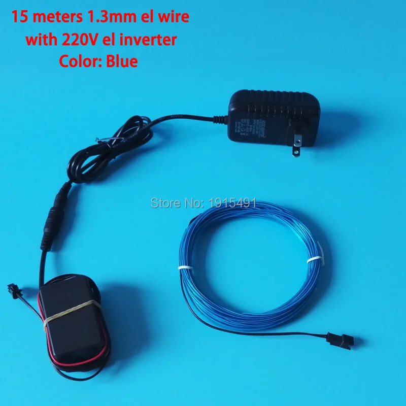#Best Birthday Party Decor 15M 1.3mm Flexible Blue EL Cold Light Led Strip Neon Glowing Rope Tube Powered by 220V for Easter,Christmas