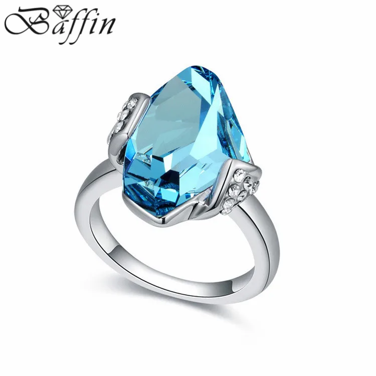 

High Quality 3 Color Ring Made With Swarovski Elements Crystal Women Wedding Party Jewelry Accessories