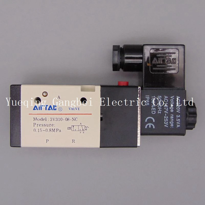 3V310-08 G1/4&quot 3Port 2Position Pneumatic Solenoid Valve Aluminum Alloy AC110V AC220V AC380V AC24V 24V DC 12V | Обустройство дома
