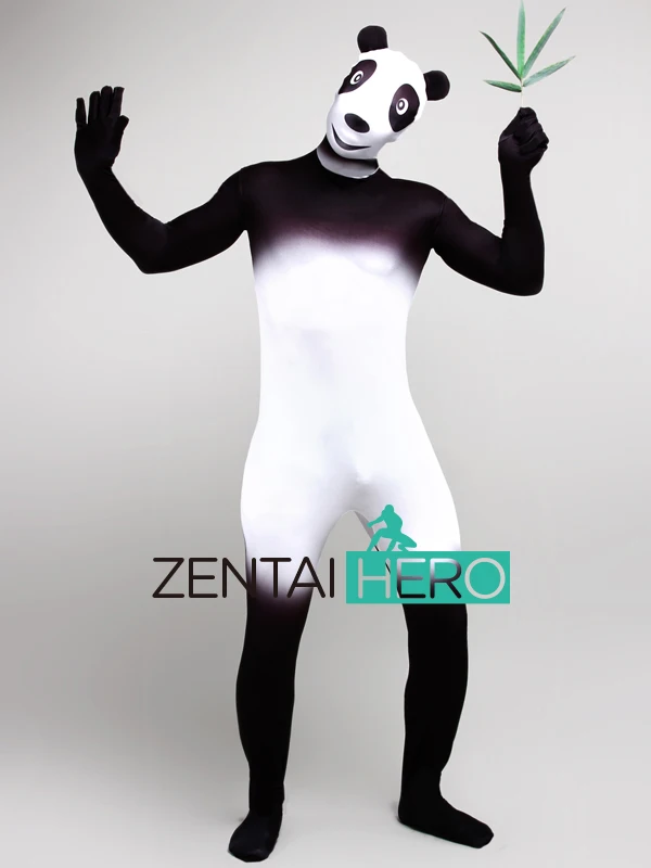 Бесплатная доставка DHL Новый Принт Милая панда лайкра спандекс животное Zentai