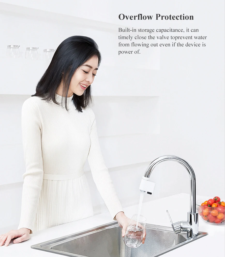Xiaomi Zajia индукционный водосберегающий перелив смарт-кран датчик инфракрасного энергосберегающего устройства для воды кухонный кран с форсункой