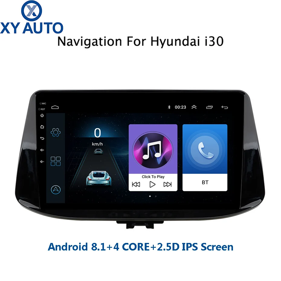 

9 inch 2.5D IPS Tempered HD multi-touch screen Android 8.1 NAVI for Hyundai i30 2017-2018 with Bluetooth USB WIFI support SW