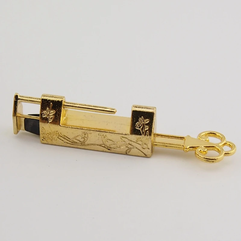 Alloy Antique Bronze Chinese Old Decorative Lock Jewelry Chest Box Lock Padlock for Wooden Wood Suitcase Drawer Cabinet 2