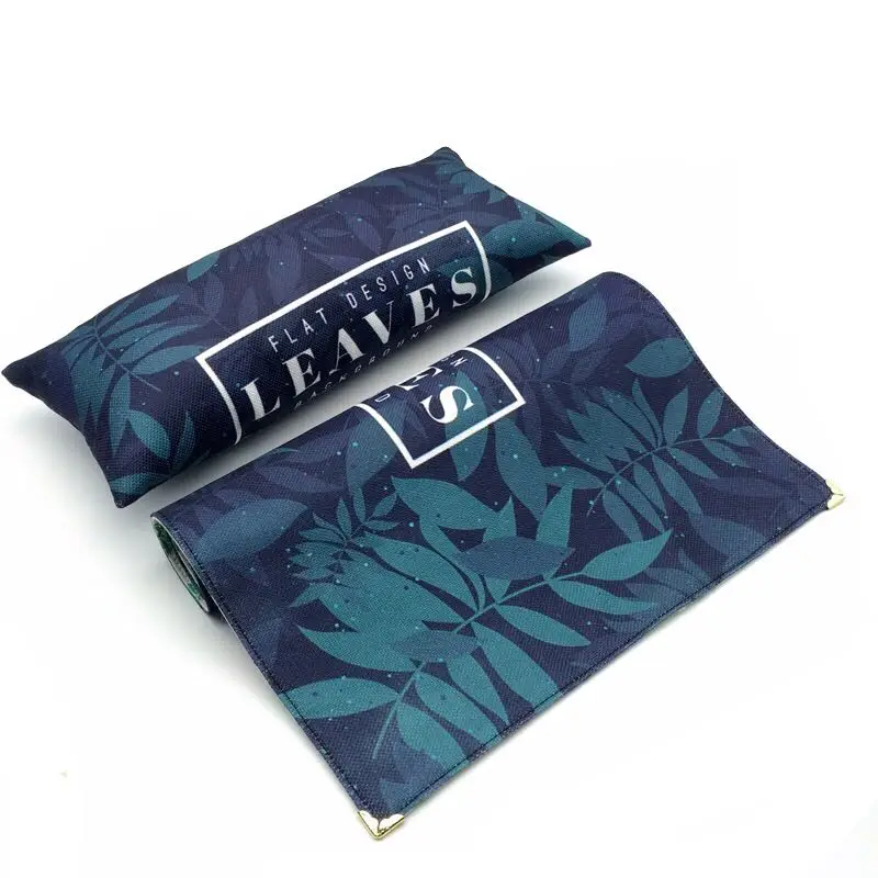 

Nail Hand Pillow Set Nordic Fresh Green Plant Flowers Linen Hand Pad Removable and Washable Nail Art Hand Rest 1 Set