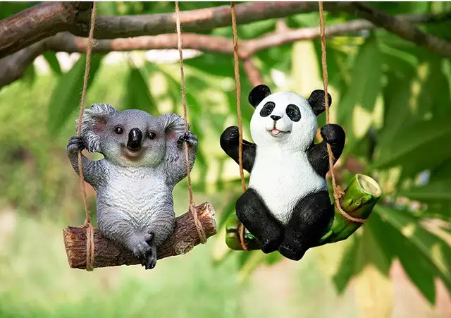 Online Shop Resin Lucu Panda Koala Figurines Dekorasi Kerajinan