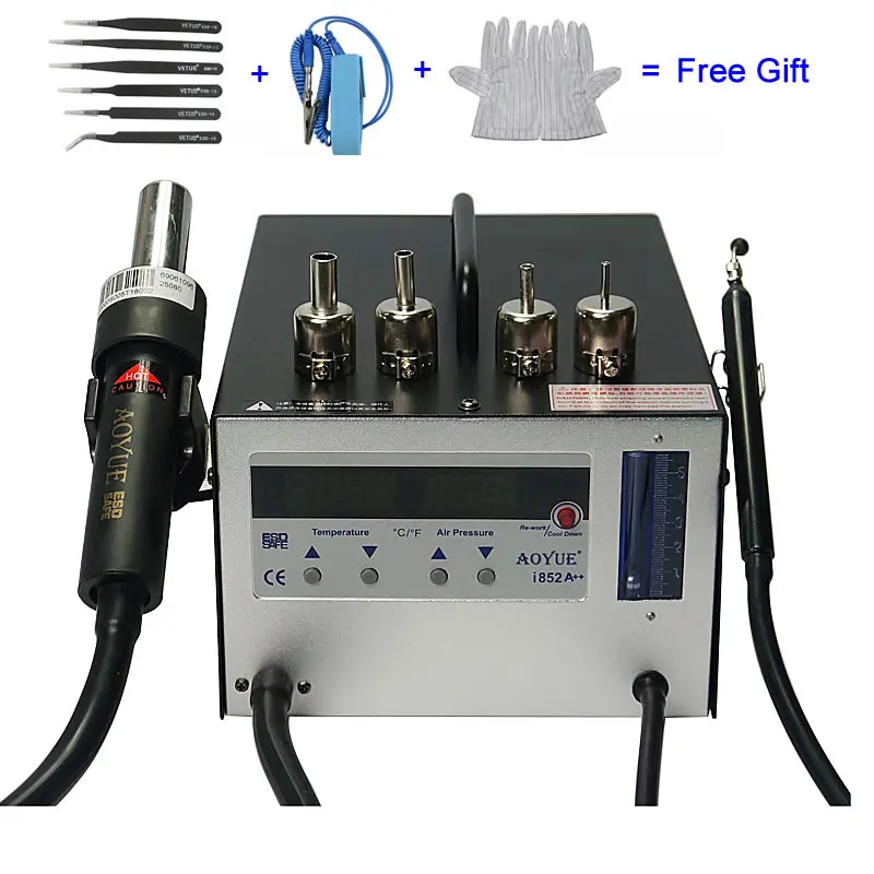 

220V AOYUE 852A++ SMD Hot Air Gun Soldering Station Desoldering Station