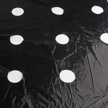Film de paillis noir pour culture de plantes, 5 ~ 50m 0.02mm, 5 trous, couverture de Protection pour serre perforée PE