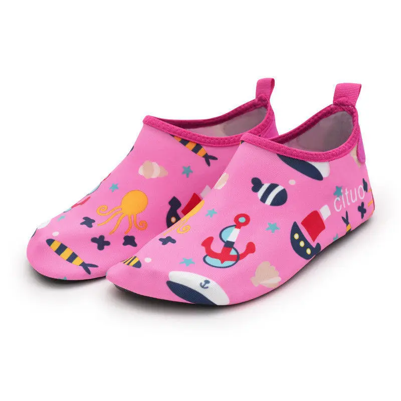 Детская Милая обувь с принтом динозавра для мальчиков и девочек; нескользящая спортивная обувь унисекс; пляжная обувь для дайвинга; детские Тапочки