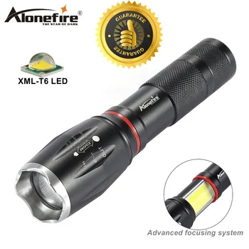 

AloneFire G701 CREE XM-L T6 led flashlight 5000lm Aluminum waterproof Tactical Zoom Torch COB Magnet lantern AAA 18650 battery