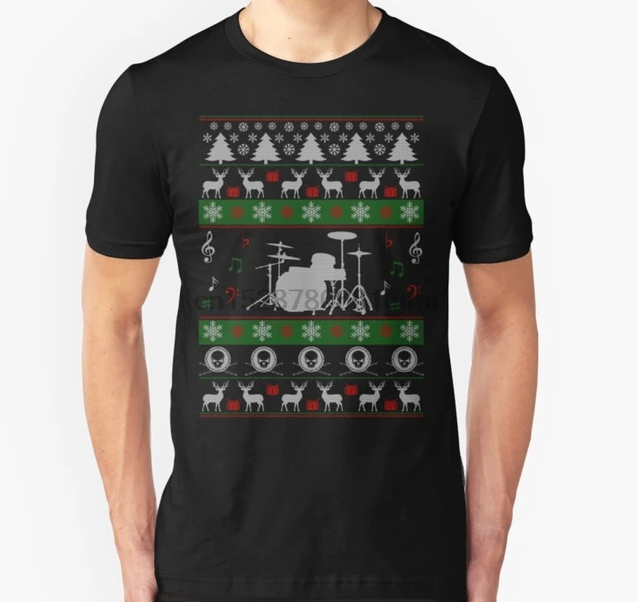 

Men Short sleeve tshirt Ugly Drums Christmas Sweater T Shirt Women t-shirt