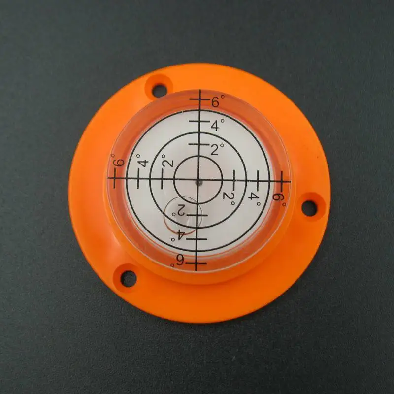 50x9mm Orange//Black Flanges Mini spirit level bubble round with Mounting Holes Color mini round Level Frame Bullseye 1 Pack, Orange