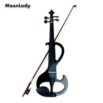 

High Quality Violin Classic Black Electric Violin with Violin Case and Violin Bow Compact Structure & Excellent Tone