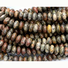 Натурального леопардового шкура, яшма Rondelle свободные каменные бусины подходят для ювелирных изделий DIY ожерелья или браслеты 1" 03305