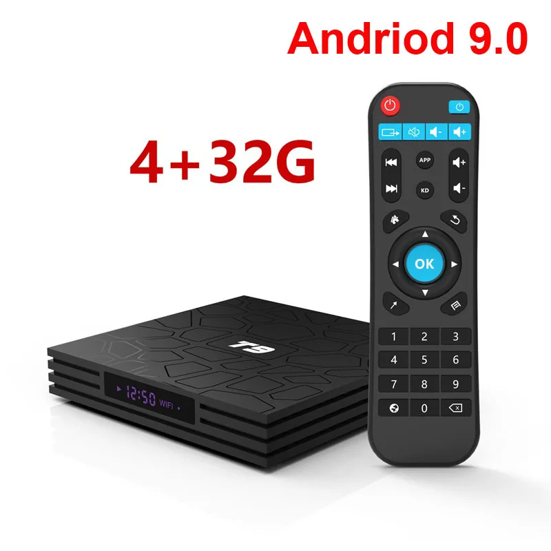 DQiDianZ T9 Android 9,0 Smart tv BOX 4 ГБ 32 ГБ wifi 2,4G четырехъядерный комплект верхней коробки RK3328 Android 8,1 мультимедийный плеер голосовой пульт дистанционного управления - Цвет: 4G32G 9.0