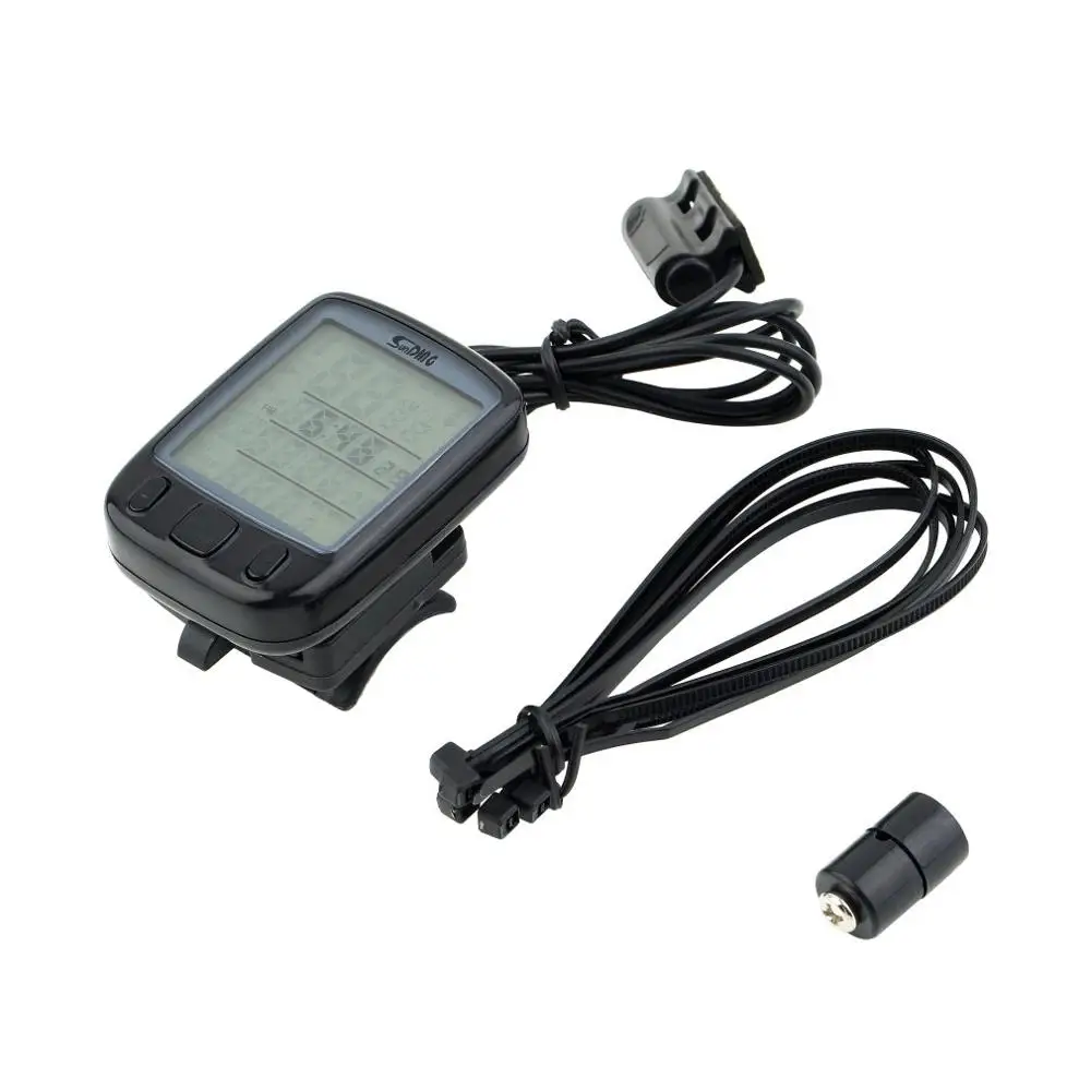 Nieuwe Stijl Sunding SD 563B Waterdichte LCD Display Cycling Bike Fiets Computer Kilometerstand Snelheidsmeter met Groene A - Цвет: black