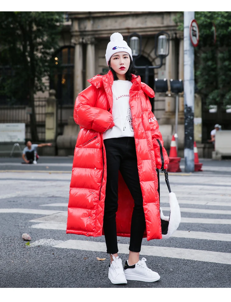 Winter Woman Coats 2019 Medium And Long Section Thick Down Feather Padded Clothes Harajuku Style Bread Service Women's Winter Jacket AS148 (4)