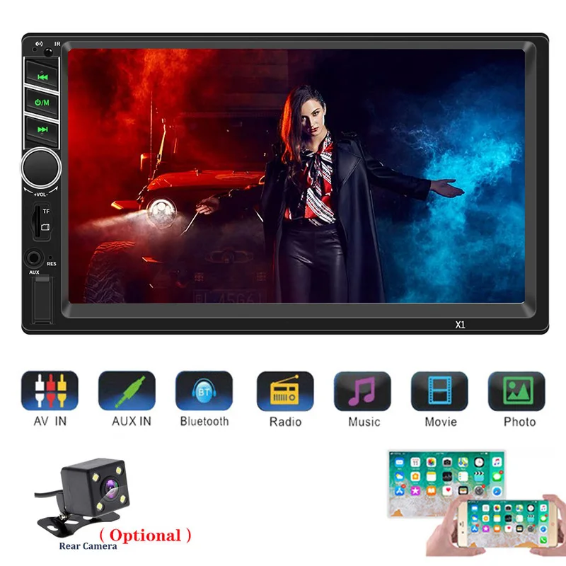 

2 din stereo receiver HD 7 inch Capacitive Screen Car Bluetooth MP5 Player Car FM Radio multimedia android with rear view camera