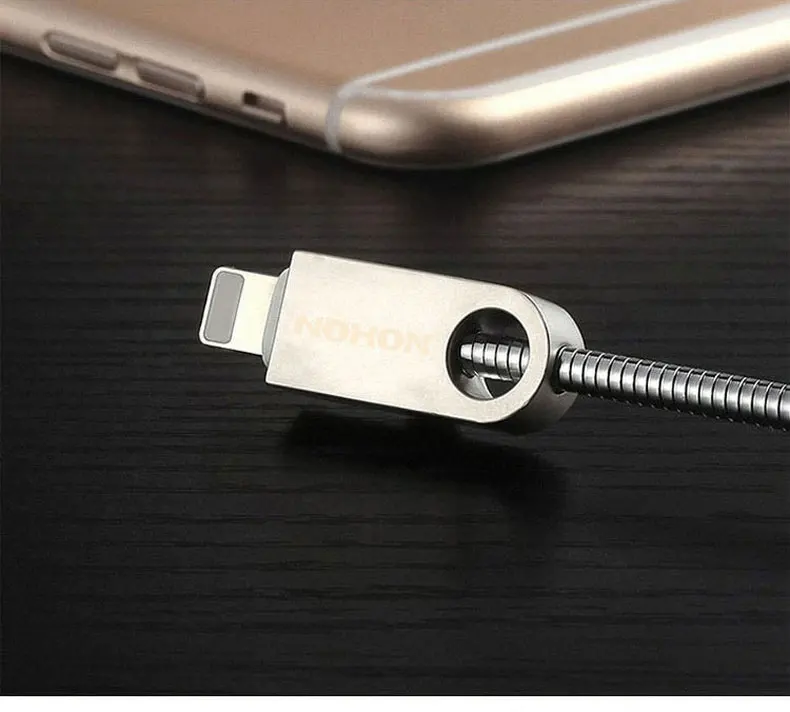 Металлический 8-контактный usb-кабель NOHON для iphone 8, 7 Plus, 6 S, 5, 5S, 6, 6 Plus, Apple, iPad Mini, 2,0 A, кабели для быстрой зарядки и синхронизации данных