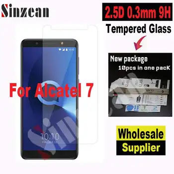 

Sinzean 100pcs For Alcatel 7 2.5D Ultra Thin Tempered Glass For Alcatel 7 Clear Screen Protector in New paper package