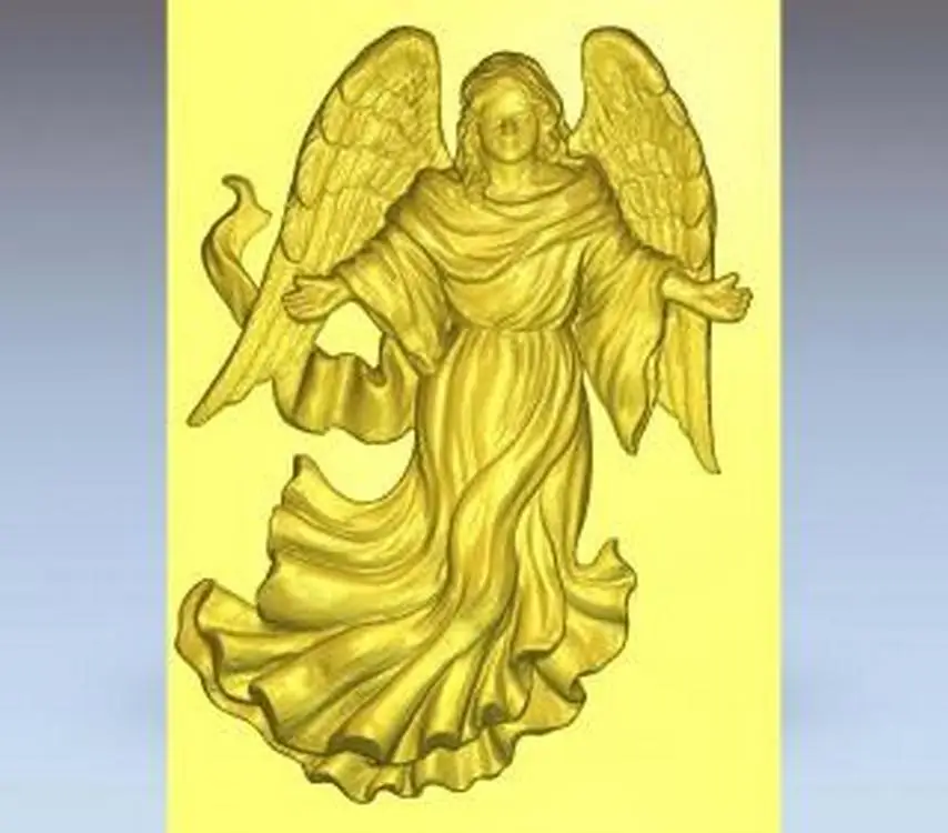 3d STL Model Relief for CNC Router /_ Angel Wings /_0039
