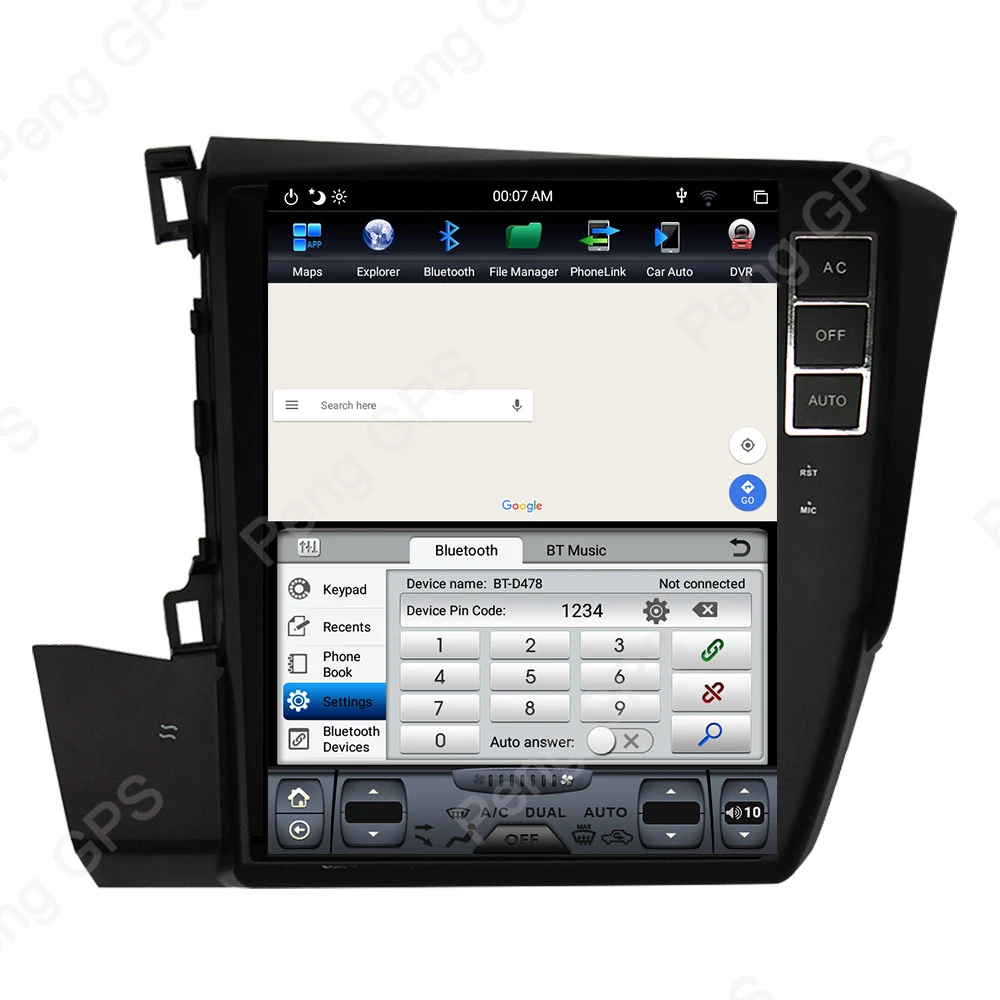 Sale 10.4“ PX-6 Android 8.1 Tesla Radio Car GPS Navigation for Honda Civic 2012-2015 Voice Control 4G+64G 1920*1080 4K Headunit Radio 2