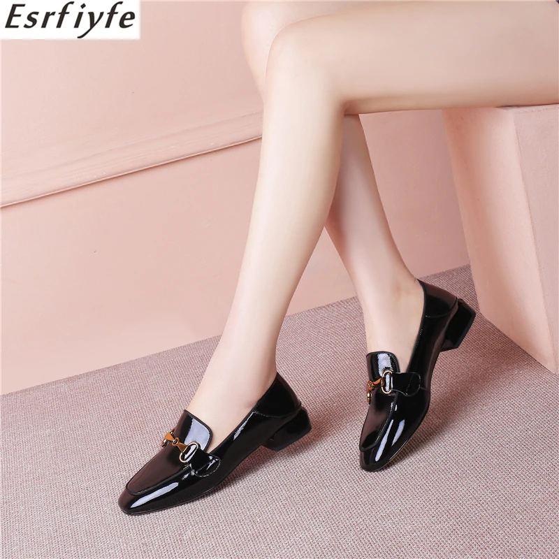 

ESRFIYFE New 2019 Spring Casual Real Cow Leather Women Pumps Soft Inside 2.5cm Low Heels Office Lady Work Shoes