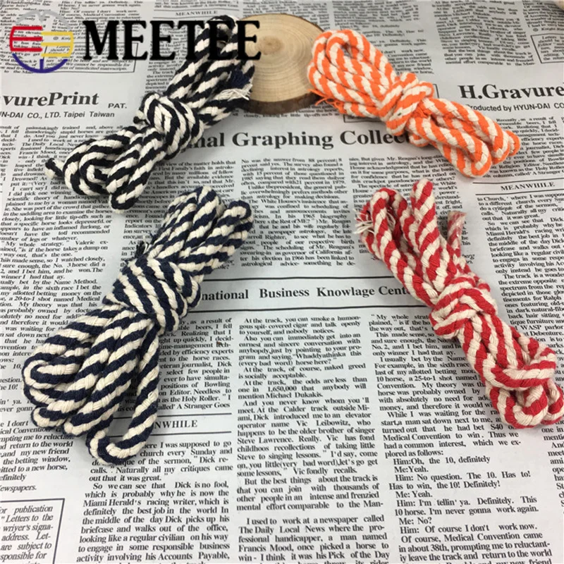 

Meetee 20meters 6mm Two-color Woven Cotton Rope Twisted String Cord Thread DIY Home Garment Craft Decor Sewing Accessory CD005