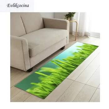 

Free Shipping Long Light Green Grass Non-Slip Absorbent Bath Mat Area Rug for Living Room Bedroom Floor Carpet Tapete Infantil