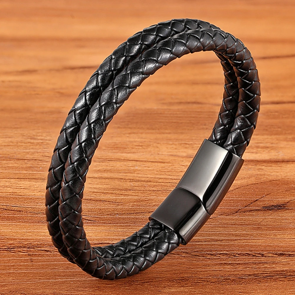 Xqni Genuine Leather Bracelet Size 19/21/23cm For Choices Stainless