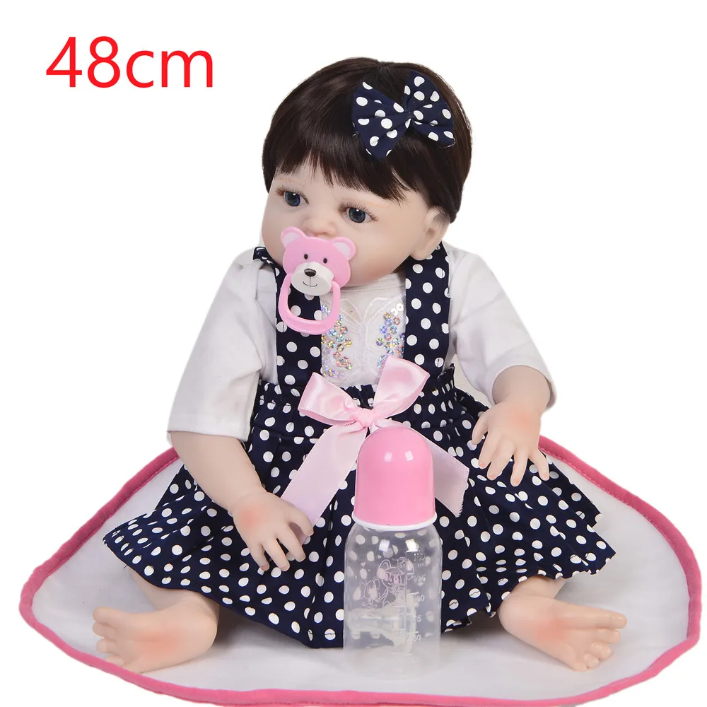 Кукла bebe reborn 48 см силиконовая кукла Очаровательная Реалистичная для малышей Bonecas