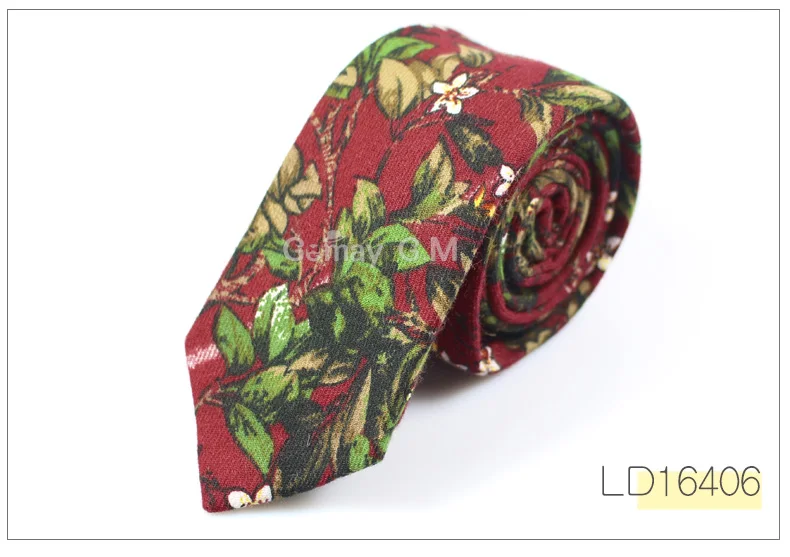 The new men s casual tie brushed cotton 6cm tie floral men and women fashion tie factory wholesale - Цвет: LD16406