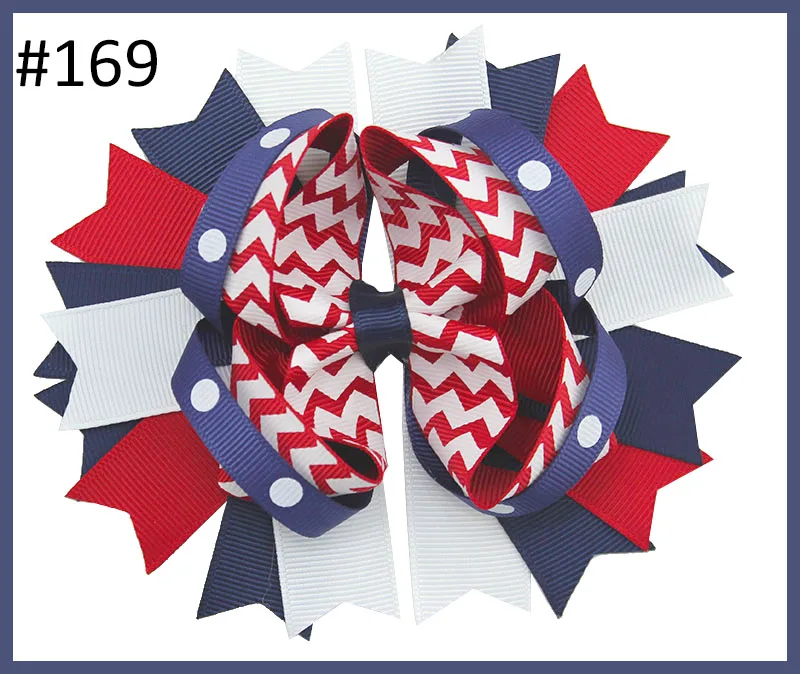 

free shipping 24pcs Newest 4th of july hair bows Girl boutique hair bows Patriotic Bows fourth of july hair bows 68-101