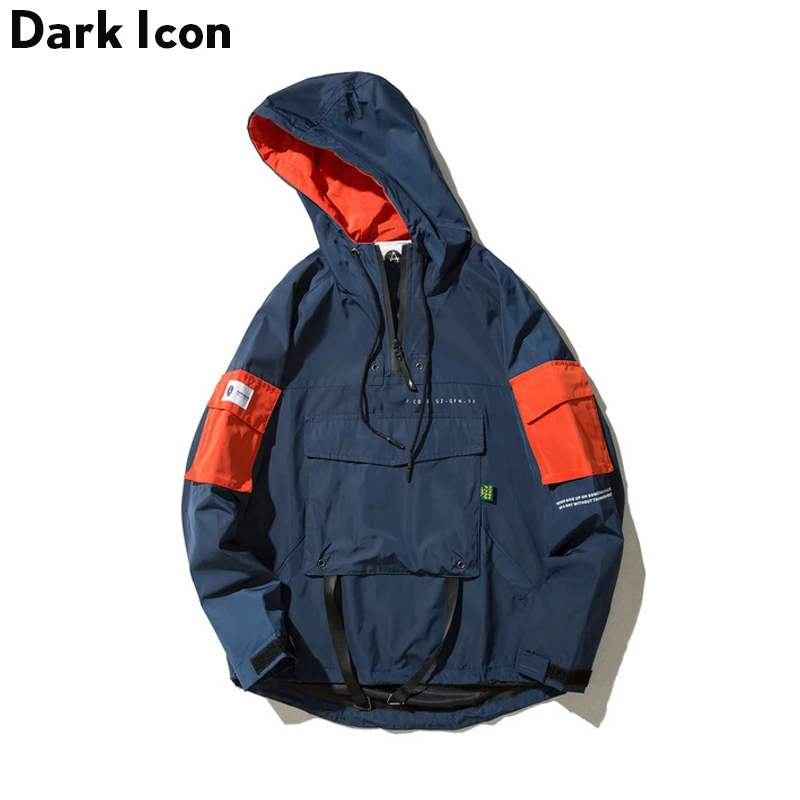 DARK ICON DARKICON Front Pocket Thin Style Casual Jackets Men 2019 Autumn Streetwear Mens Jackets Men Clothing