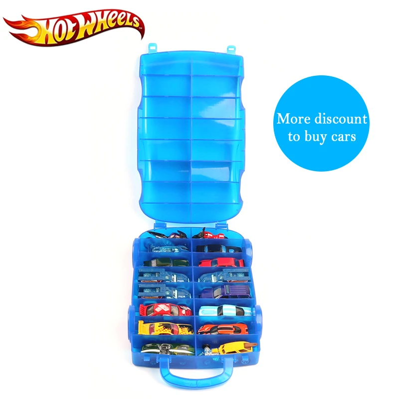 Tanie Hot wheels zabawka dla dzieci pojemnik samochodowy 16 sztuk samochodów wielofunkcyjny przenośny z tworzywa sztucznego wygodne pudełko Hotwheels samochód zabawka dla dziecka prezent