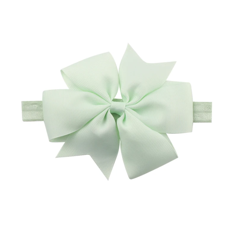 20 Colors Children Solid Ribbon Hair Bow Headbands Hair Accessories bandeau bebe fille kids Bowknot Hair bands Hair Ties (12)